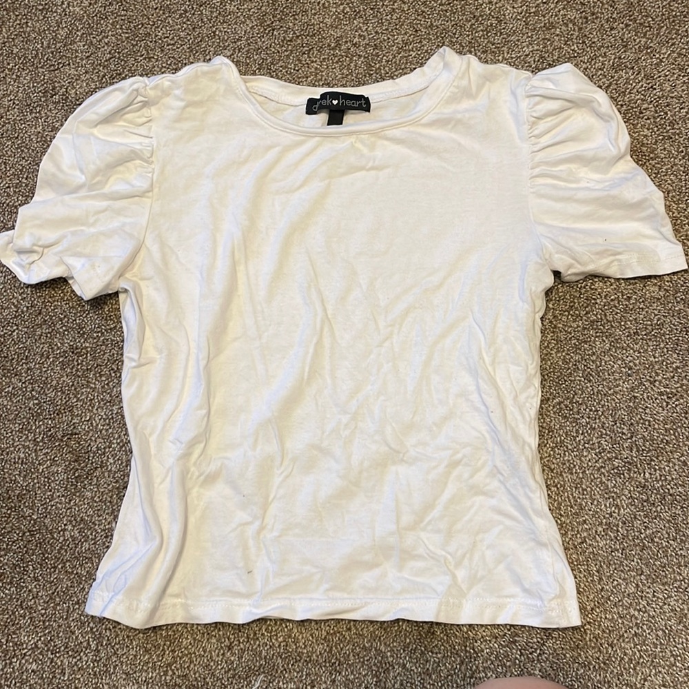 Medium, white shirt